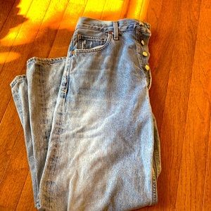 Citizens of Humanity Light Wash Wide Leg Jean with Button Fly